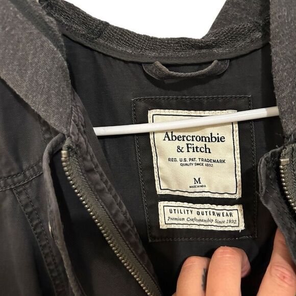 Abercrombie Spacedye Gray Black Contrast Utility military Size M - Picture 7 of 14